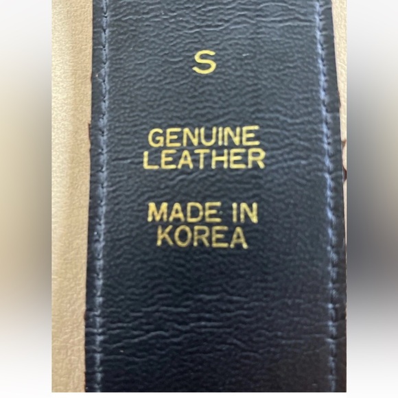 Genuine Leather Belt With Gold Buckle And Gold/ Leopard Decor Ornaments Size S - Picture 2 of 8